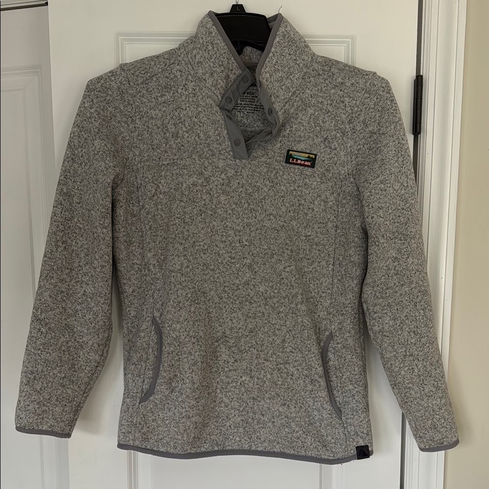 L.L. Bean Heather Gray Fleece Pullover
